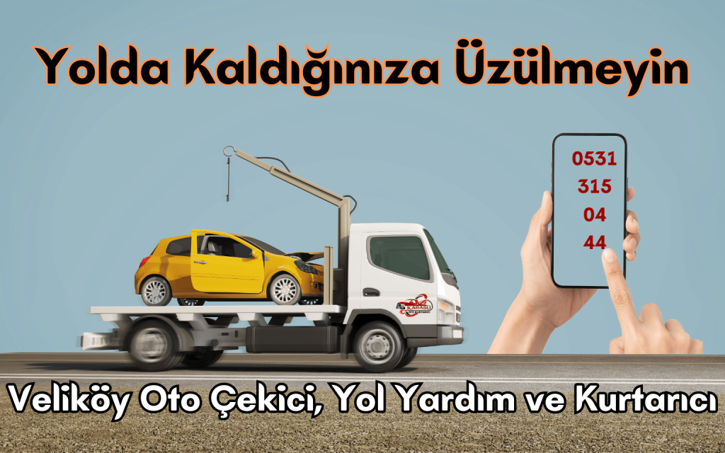 Veliköy oto çekici, oto yol yardım, oto kurtarıcı telefon numaraları.